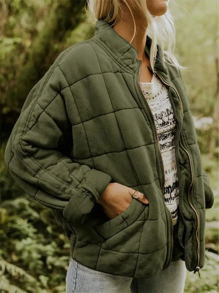 Damen Winterjacke mit Stehkragen und Taschen