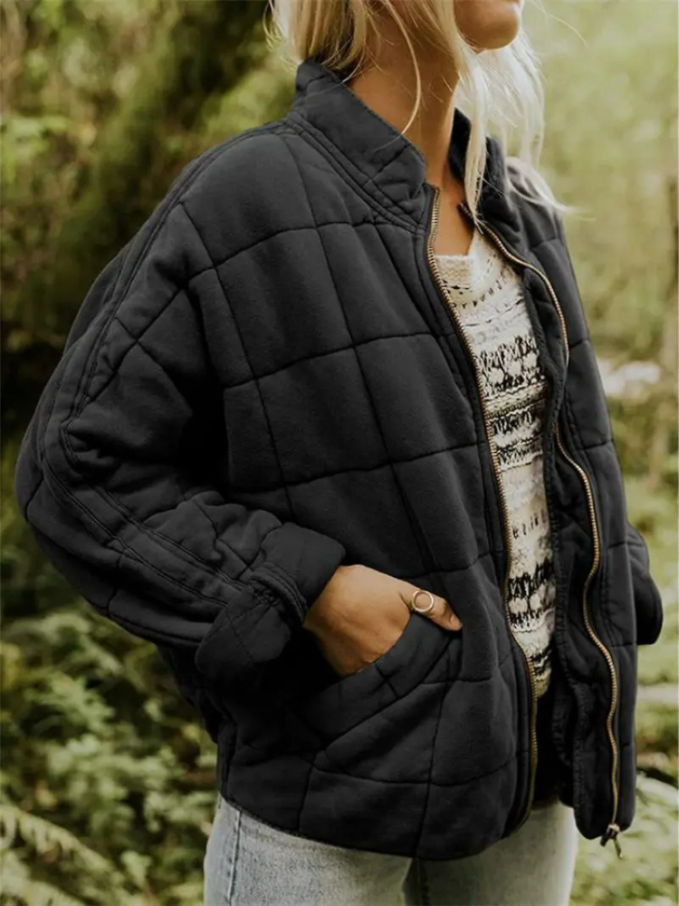 Damen Winterjacke mit Stehkragen und Taschen