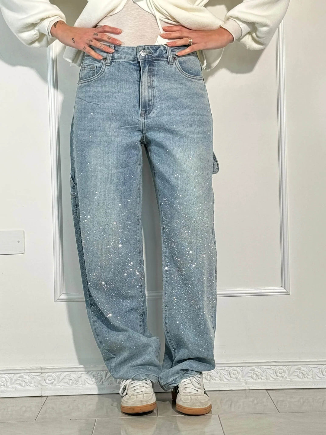 Violette™ - Hose mit hoher Taille und weiten Beinen und Knopftaschen