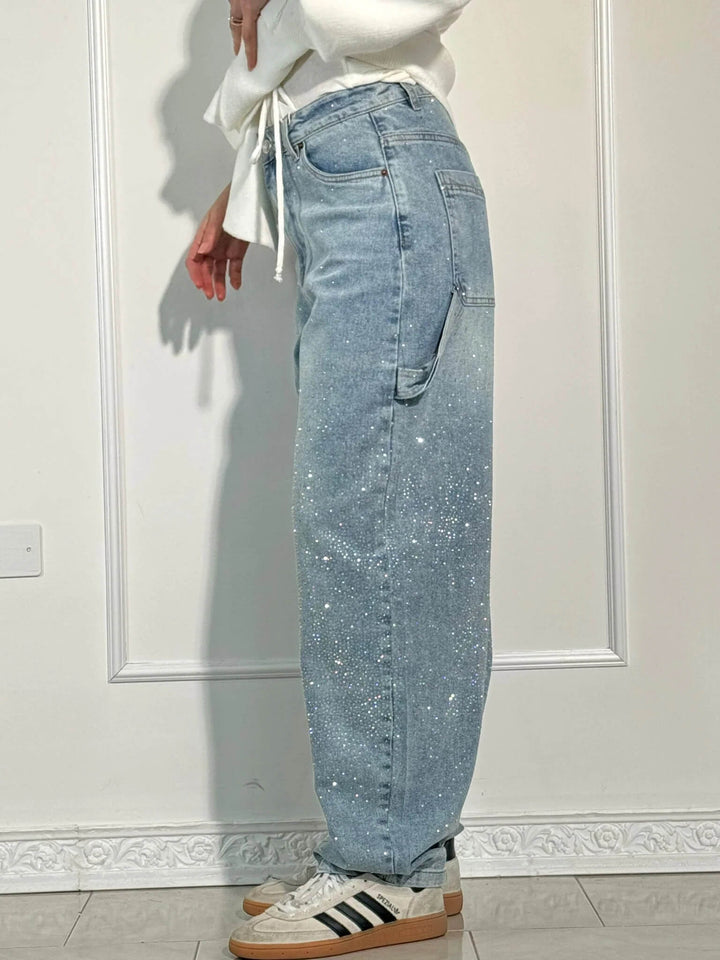 Glänzende Carpenter-Style Denim-Jeans