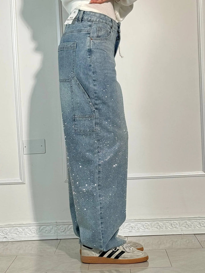 Glänzende Carpenter-Style Denim-Jeans