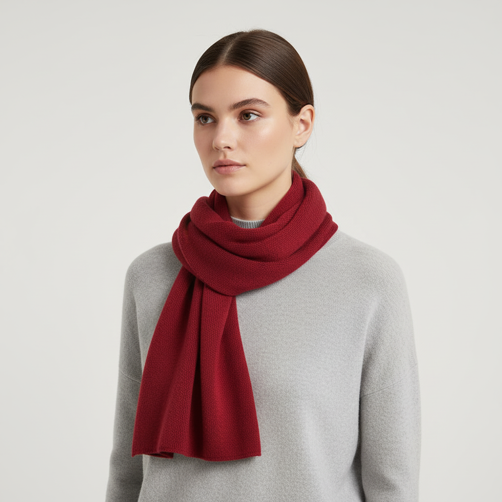 Langer Gestrickter Unisex Schal mit Rippenstruktur