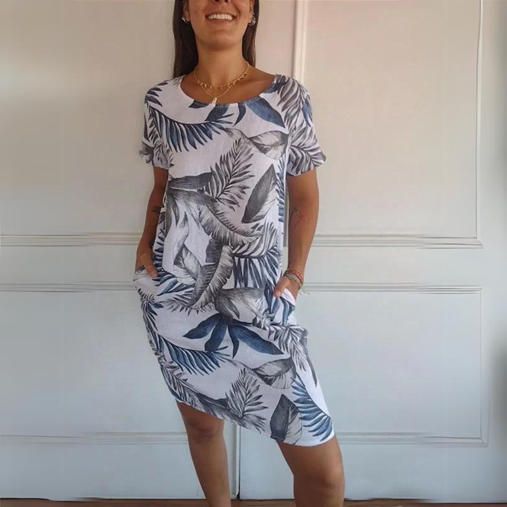 Marije | Bequemes Kleid mit Rundhalsausschnitt