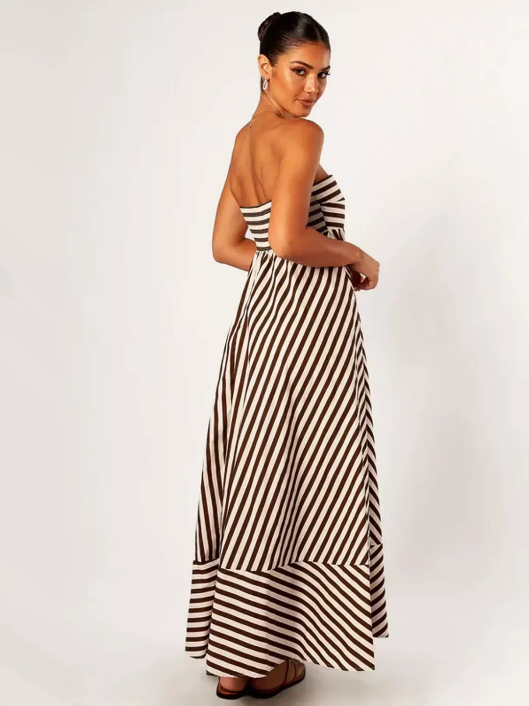 Margaux | Damen Gestreiftes Maxikleid