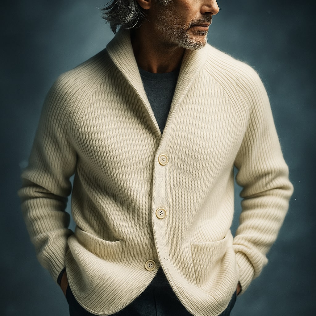 SILVORO | Herren Wollmischung Cordjacke