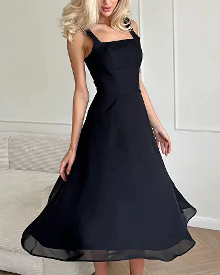 Damen Ärmelloses Maxikleid mit Quadrat-Ausschnitt
