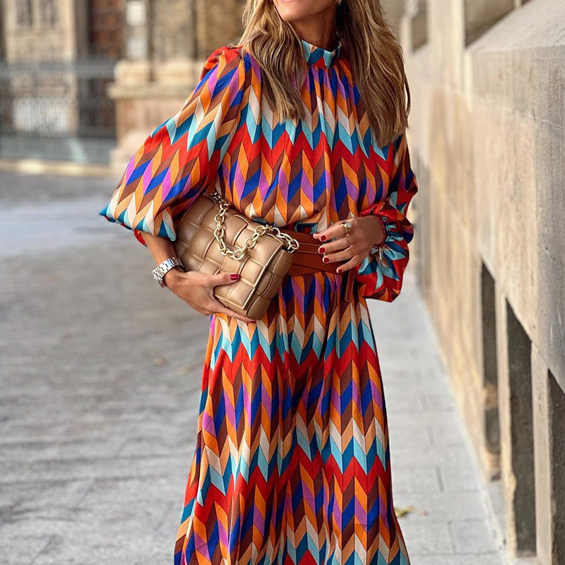 Cassandra - Lebhaftes Geometrisches Kleid