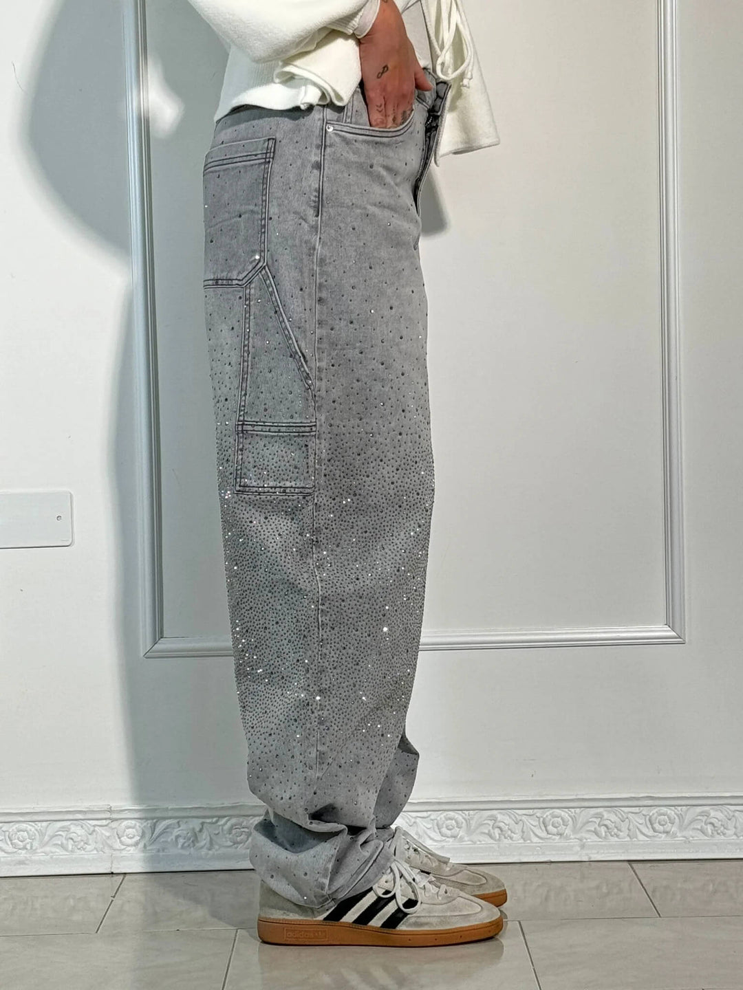 Glänzende Carpenter-Style Denim-Jeans