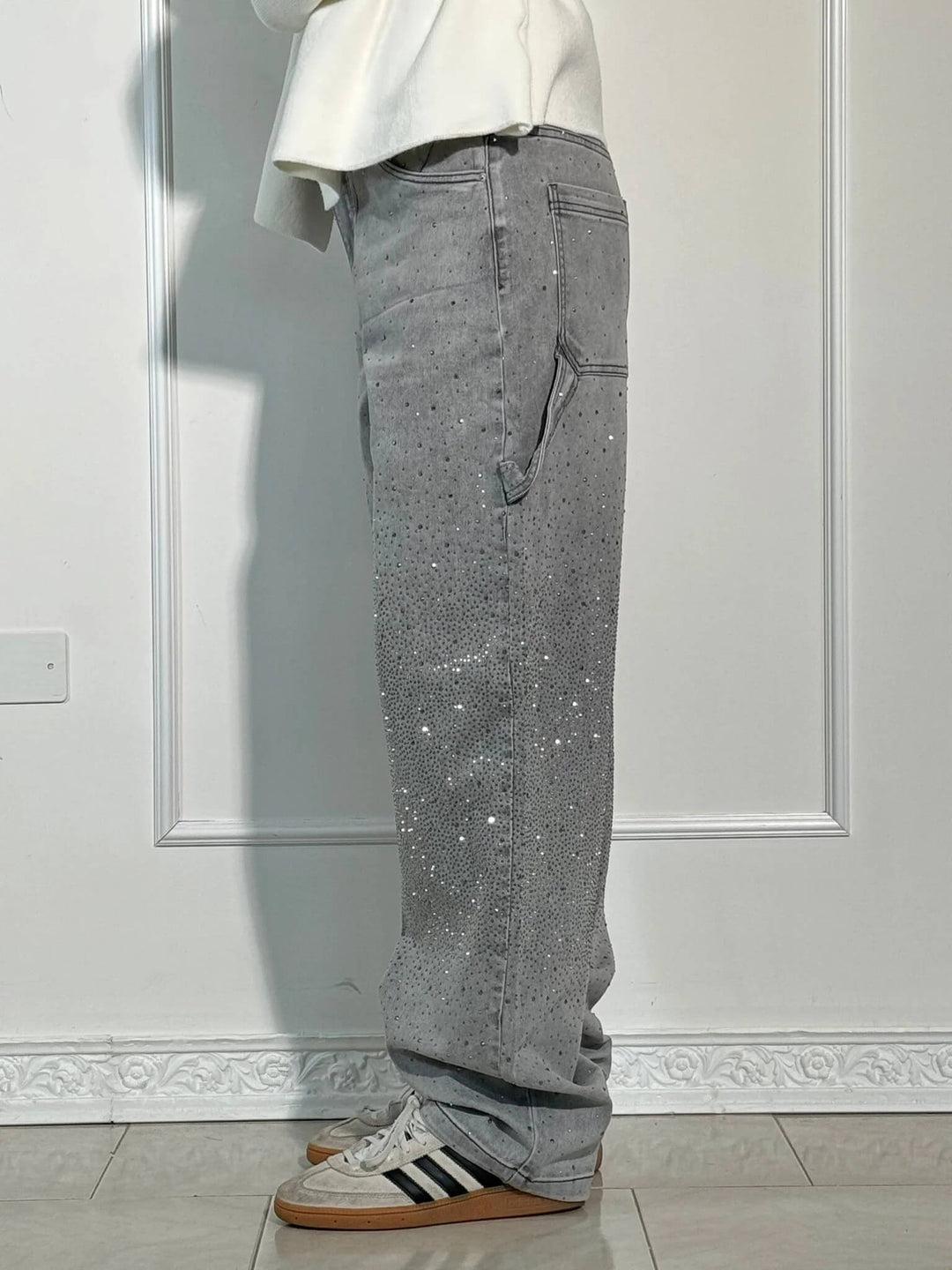 Glänzende Carpenter-Style Denim-Jeans