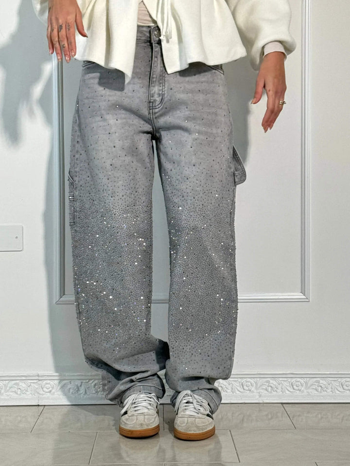Glänzende Carpenter-Style Denim-Jeans