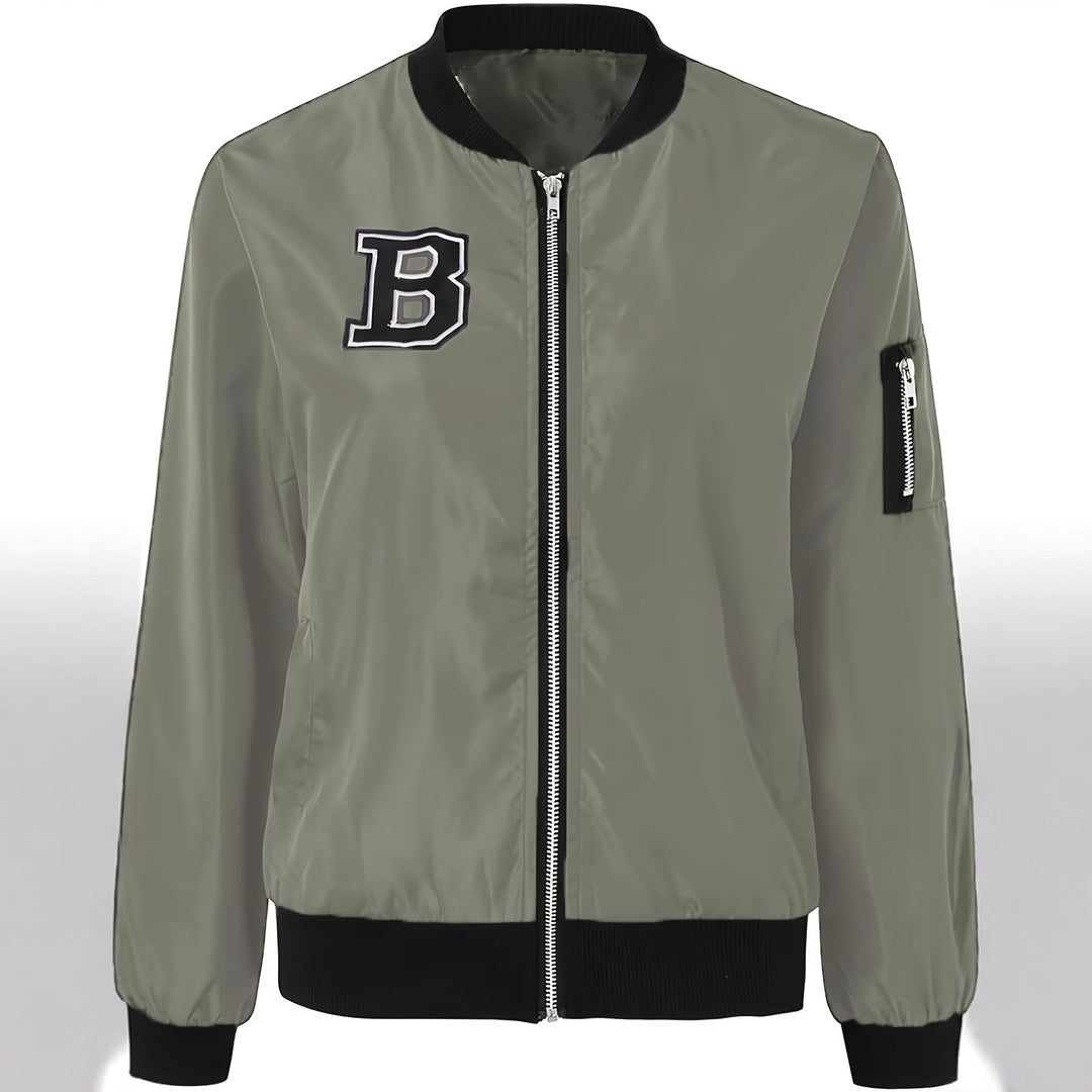 Blouson bomber pour femme avec poches pratiques et fermeture éclair
