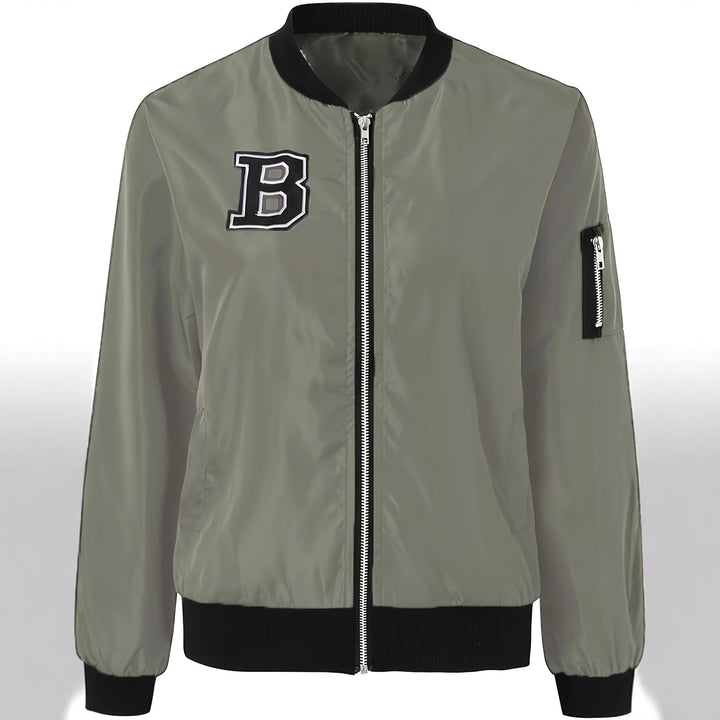 Blouson bomber pour femme avec poches pratiques et fermeture éclair