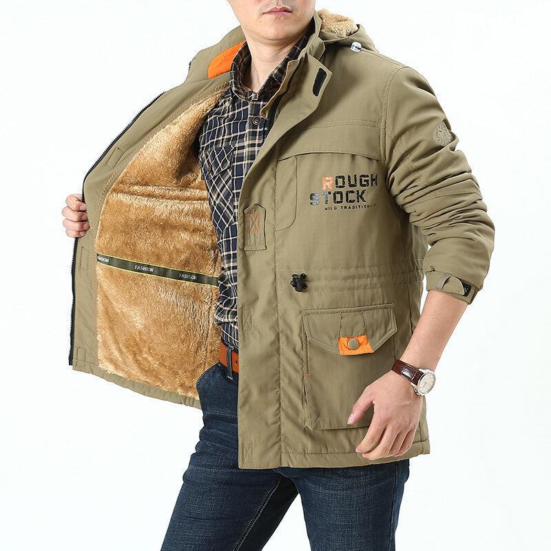 Parka da uomo con cappuccio e tasche