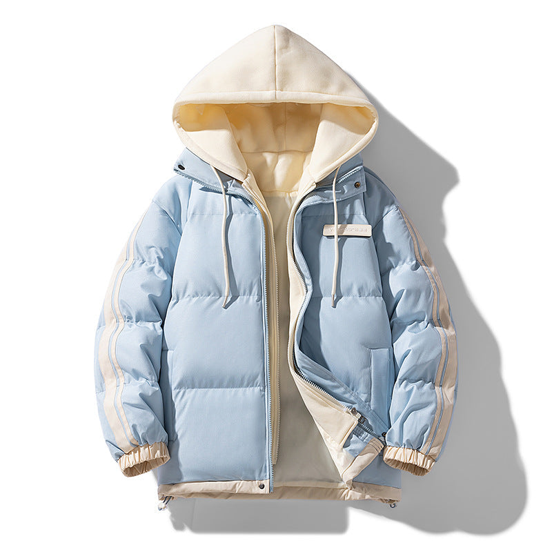 Parka acolchoado para homem com capuz interior e fecho de correr bidirecional