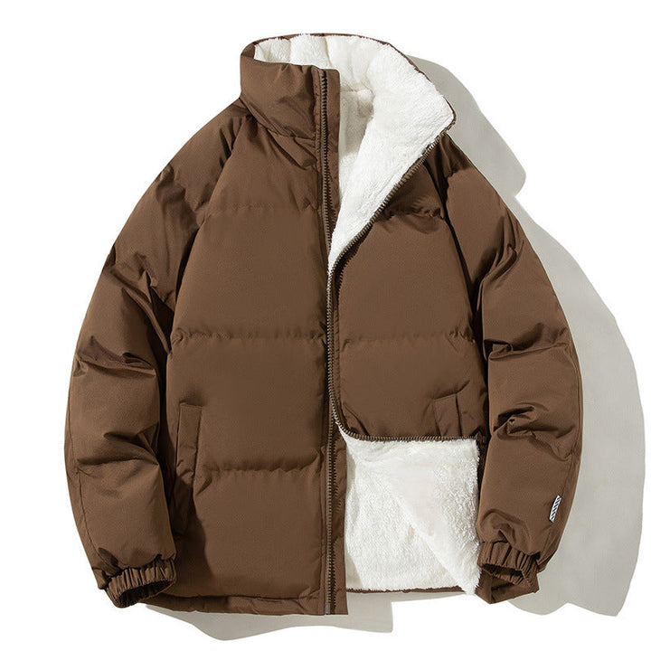 Damen gesteppte Thermo-Bomberjacke mit Teddyfutter und hohem Stehkragen
