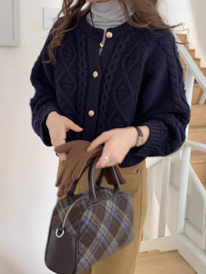 Damen Cardigan mit Rundhalsausschnitt und langen Ärmeln