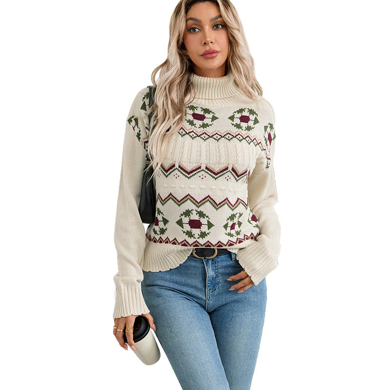 Damen Langarm Rollkragenpullover