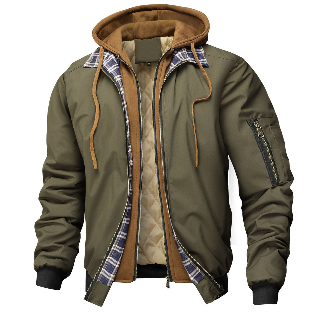 Herren Jacke mit Kapuze, Taschen und Tunnelzug