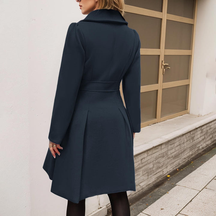 Damen Langarm-Mantel Longline mit Taschen