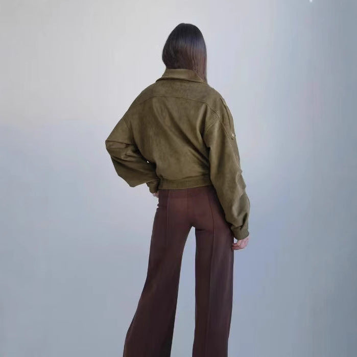 Damen Kurzjacke mit asymmetrischem Reißverschluss und tailliertem Schnitt