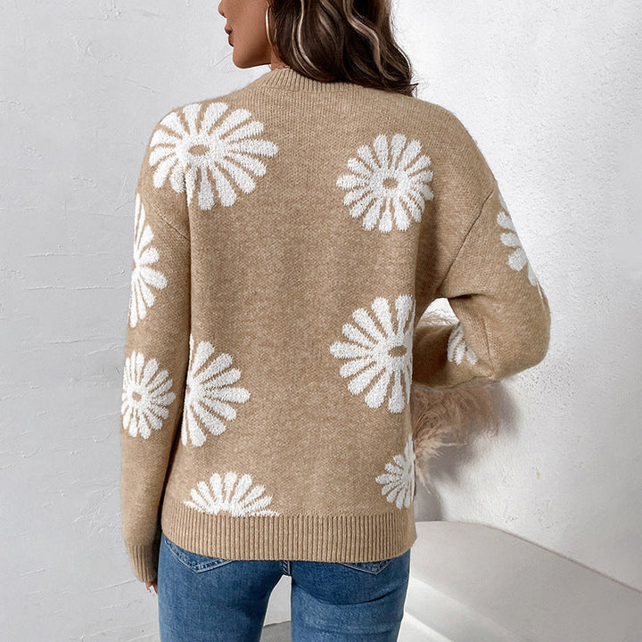 Sophie | Damen Langarm Rundhals Blumensweater