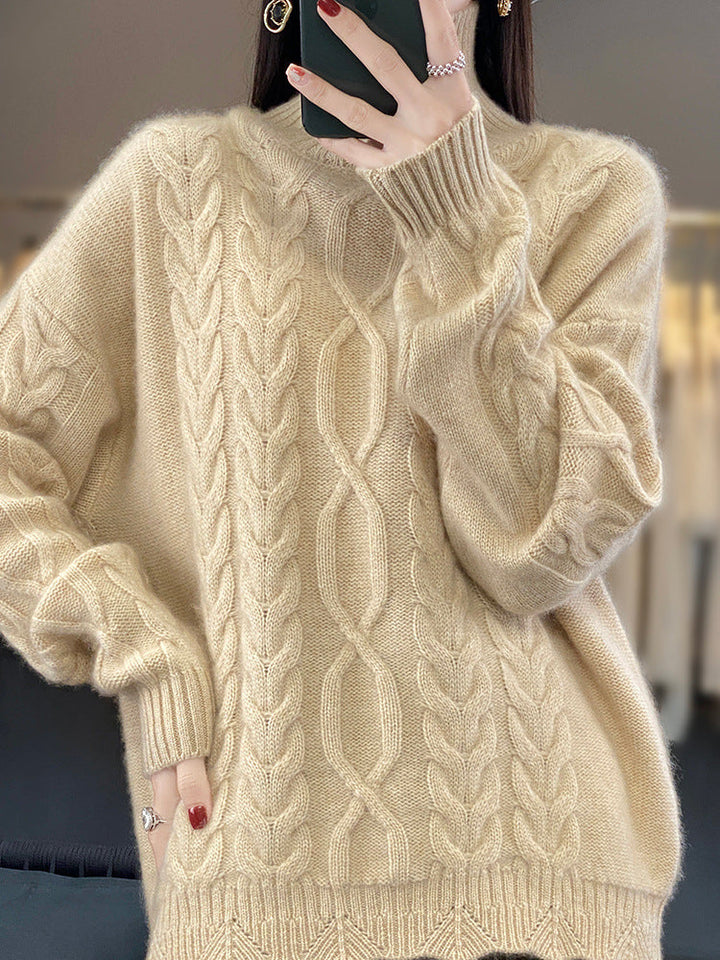 Damen Oversized Pullover mit Rundhalsausschnitt