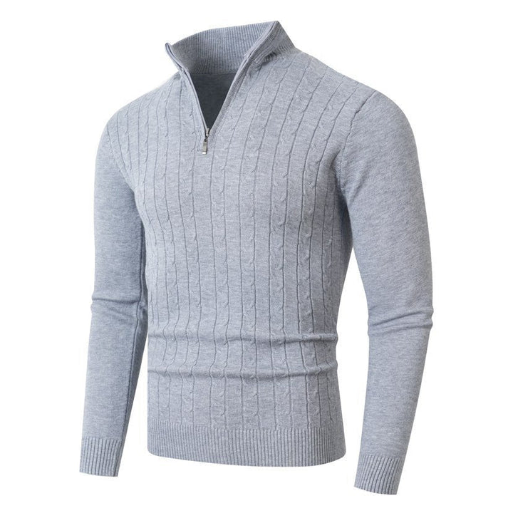 Maglione da uomo con motivo a trecce e collo alto