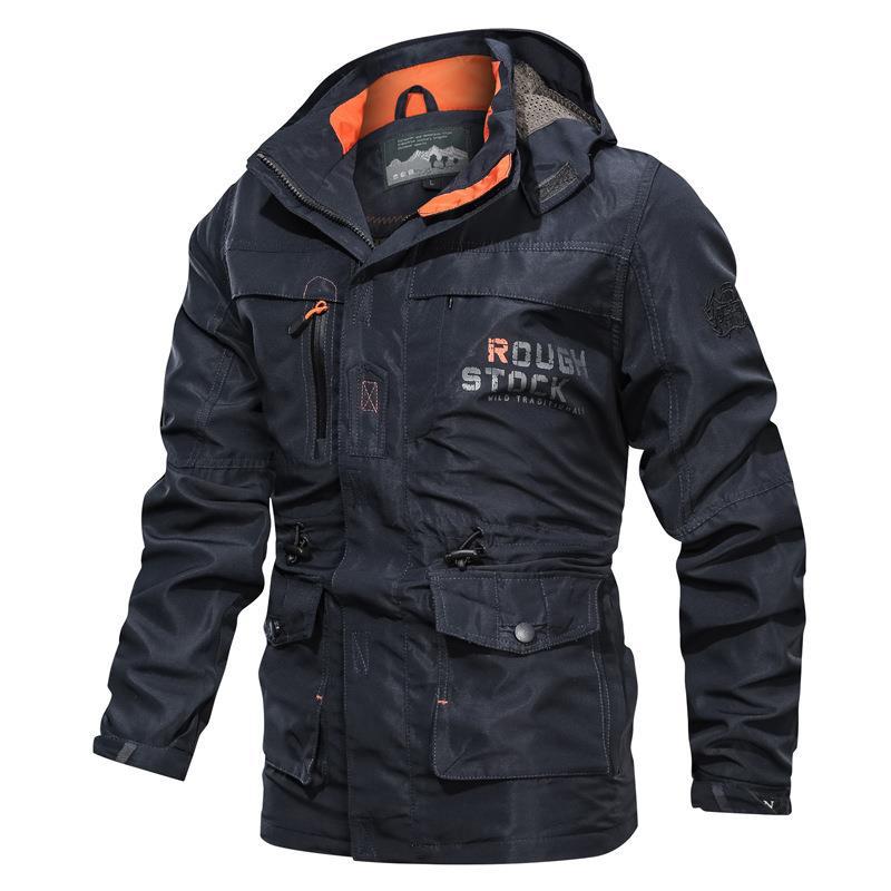 Herren Feldparka mit Kapuze, Taschen und Tunnelzug