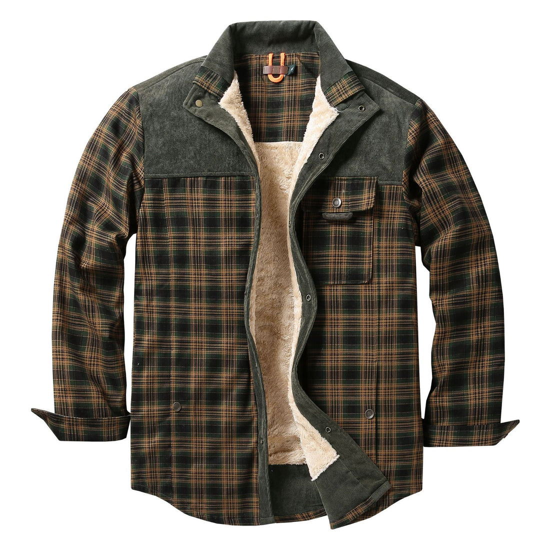 Giacca-camicia da uomo a quadri con tasche