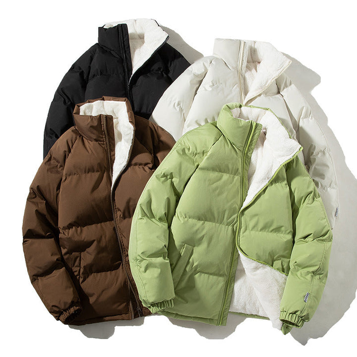 Damen gesteppte Thermo-Bomberjacke mit Teddyfutter und hohem Stehkragen