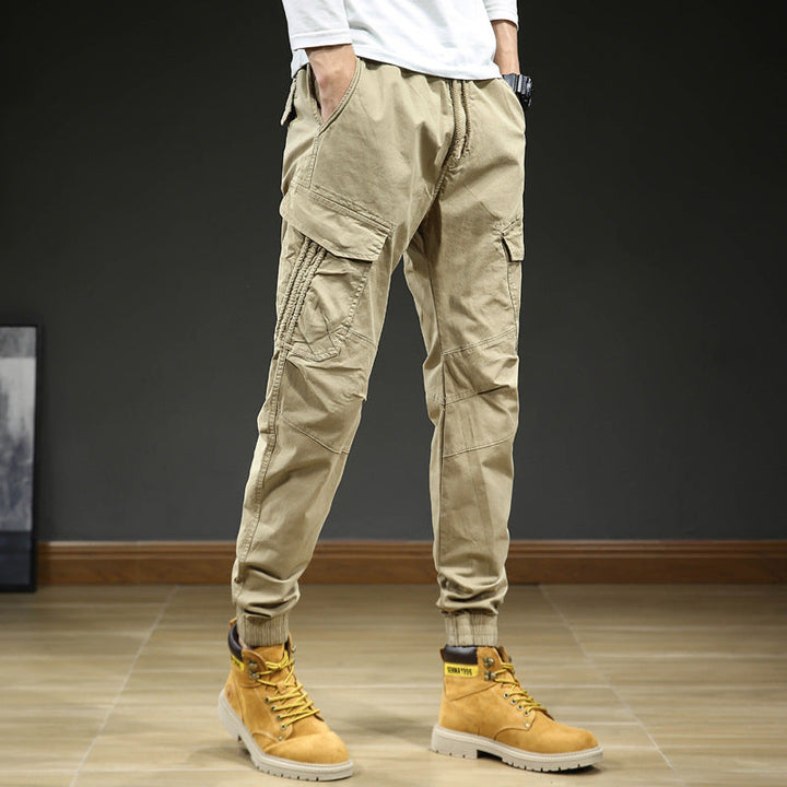 Pantaloni cargo da uomo con tasche e coulisse