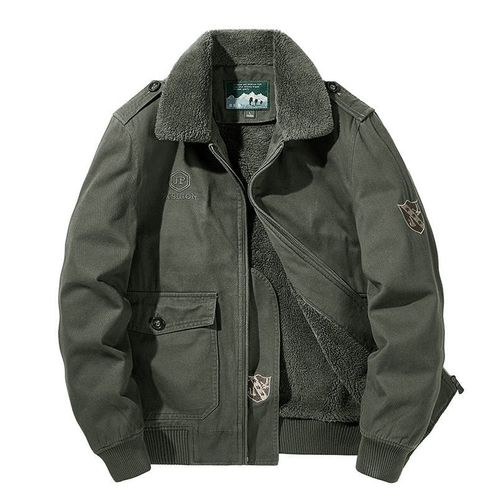 Herren-Langarmjacke mit Knöpfen und Taschen