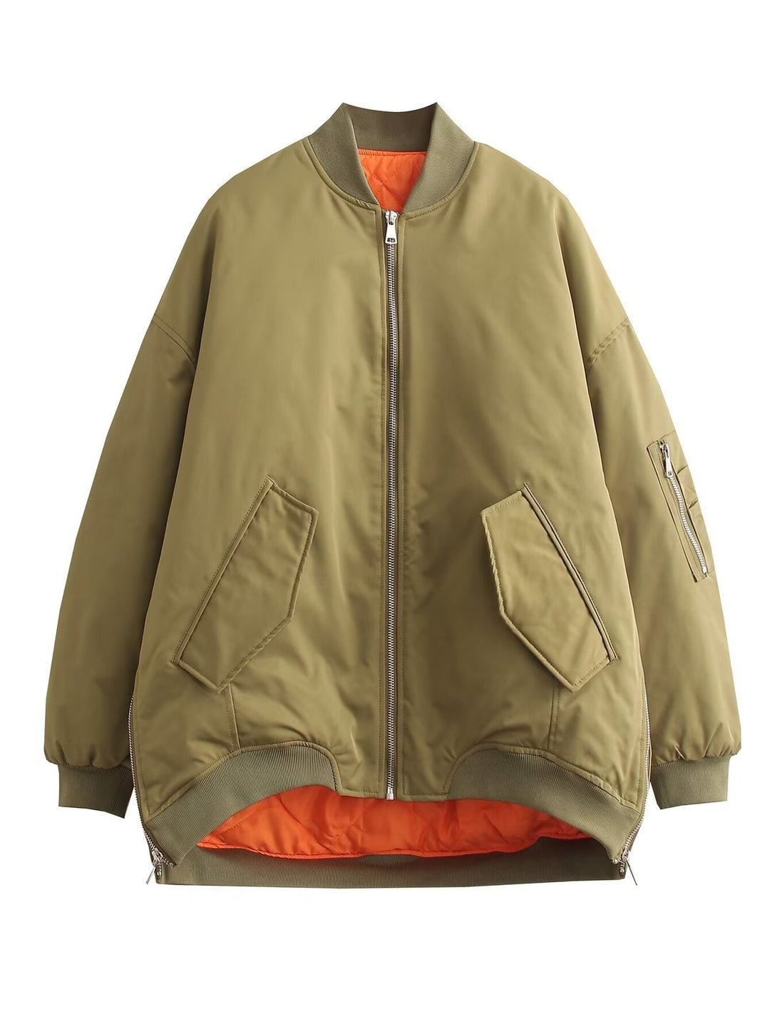 Damen Oversized Bomberjacke mit Taschen