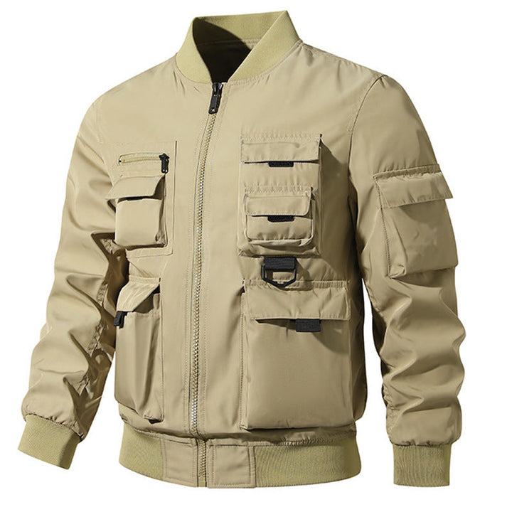 Men's bomber jacket with modular pockets and D-ring details