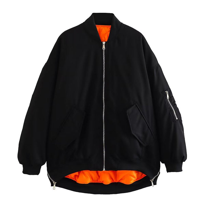 Damen Oversized Bomberjacke mit Taschen