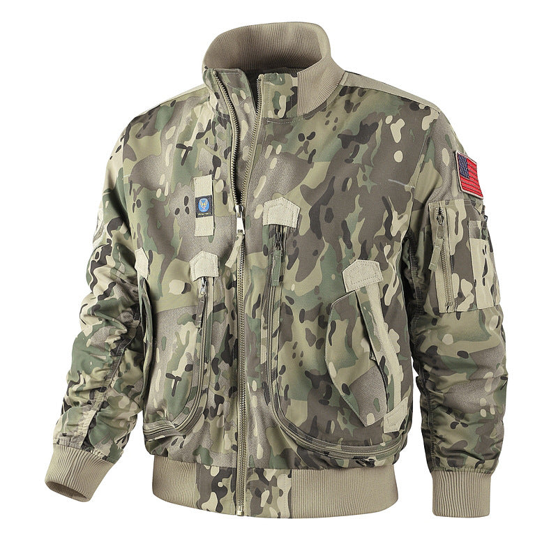 Herren Bomberjacke im Pilotendesign mit Multifunktionstaschen