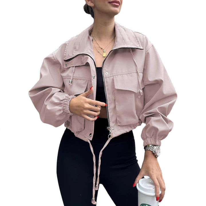 Damen Kurzjacke mit Kordelzug und elastischen Bündchen