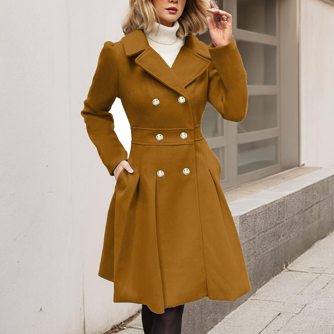 Damen Langarm-Mantel Longline mit Taschen