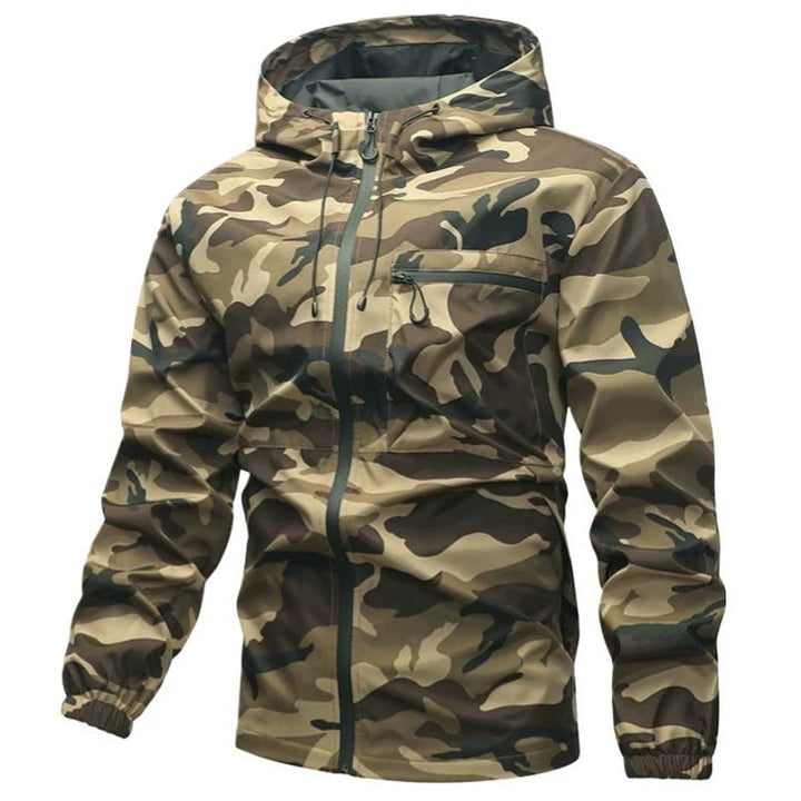 Herren Camouflage-Jacke mit Kapuze und Taschen
