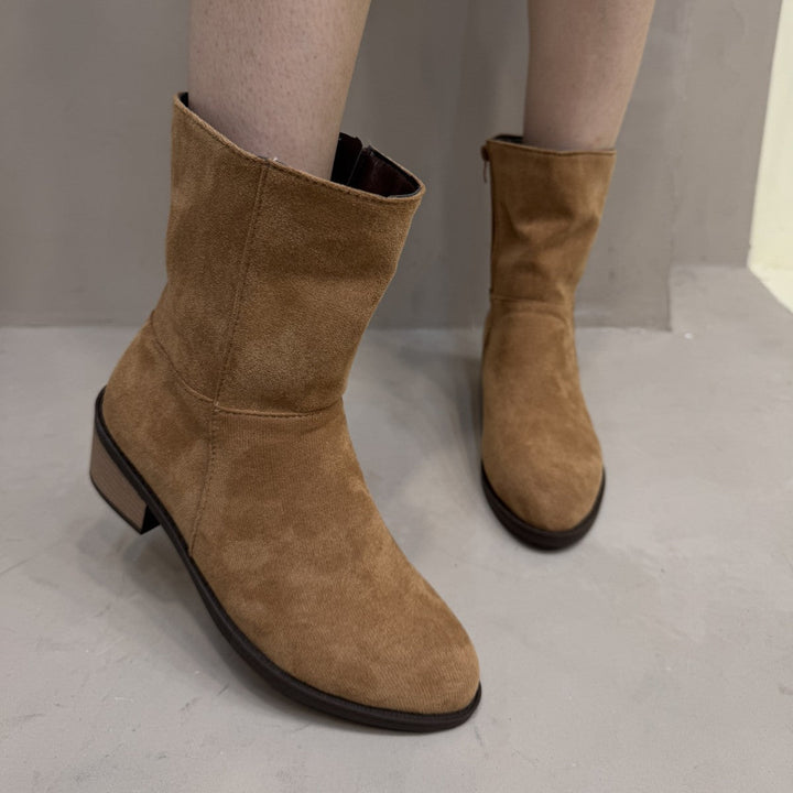 Botines de mujer con tacón cuadrado y cremallera