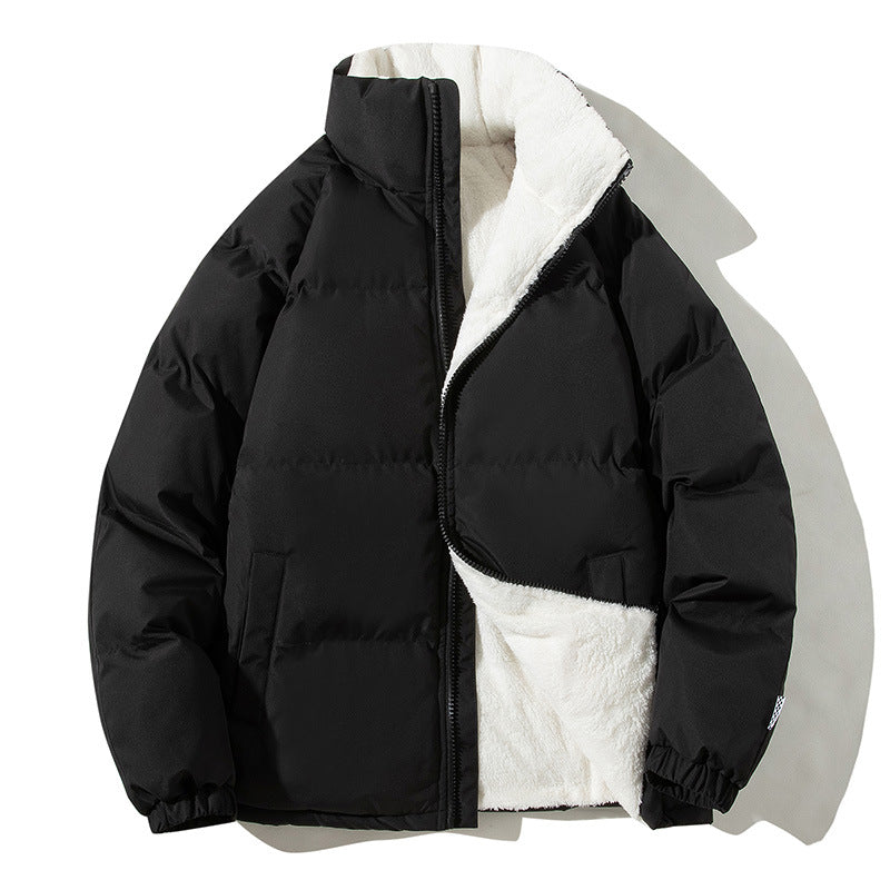 Damen gesteppte Thermo-Bomberjacke mit Teddyfutter und hohem Stehkragen