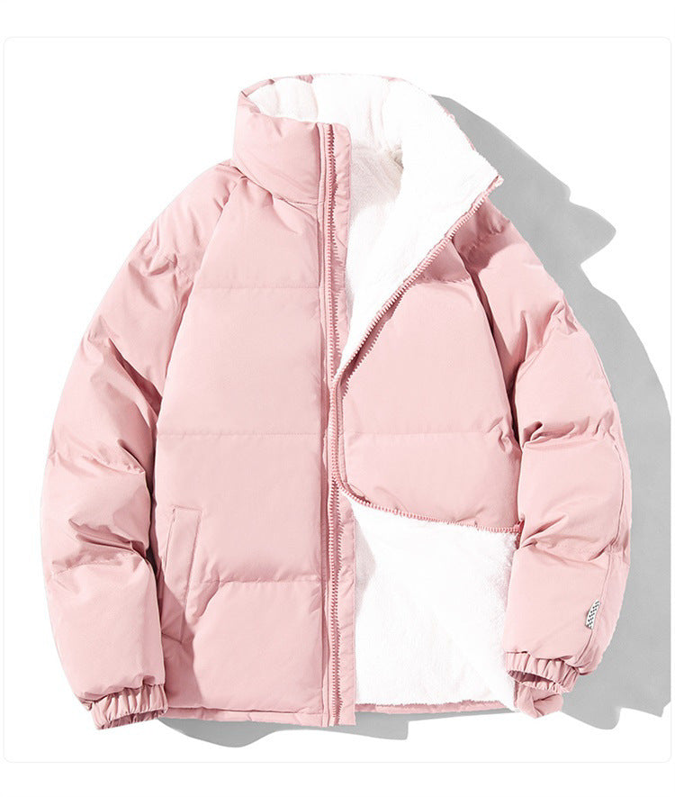 Damen gesteppte Thermo-Bomberjacke mit Teddyfutter und hohem Stehkragen
