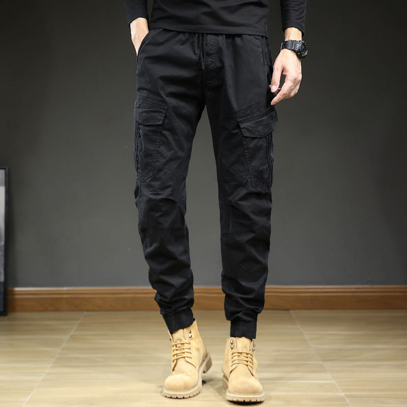 Pantaloni cargo da uomo con tasche e coulisse