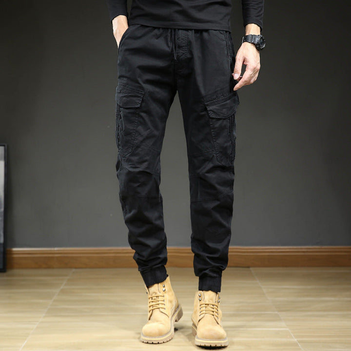 Pantaloni cargo da uomo con tasche e coulisse