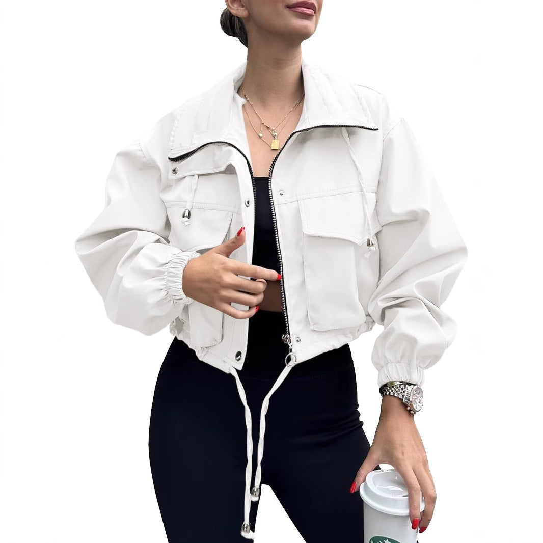 Damen Kurzjacke mit Kordelzug und elastischen Bündchen