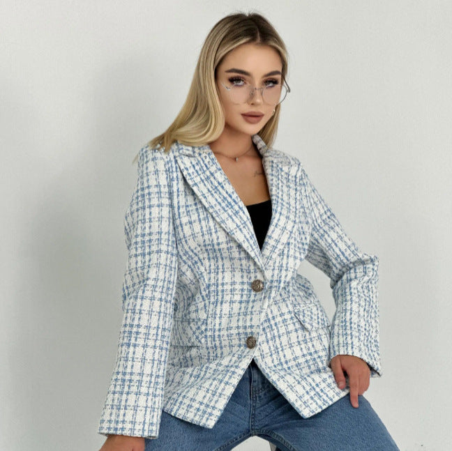 Damen Blazerjacke mit tailliertem Schnitt und eleganten Knöpfen