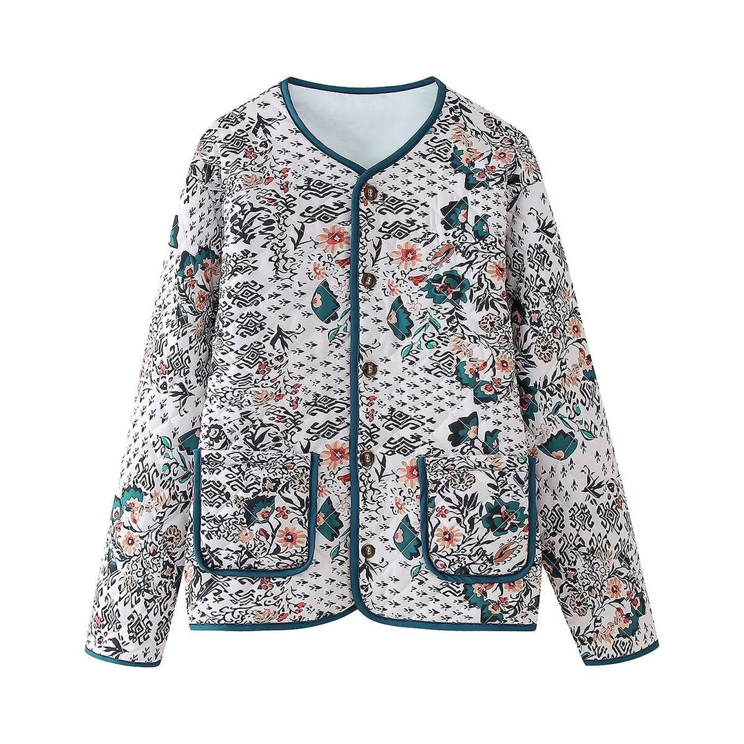 Giacca da donna a maniche lunghe con scollo rotondo e tasche