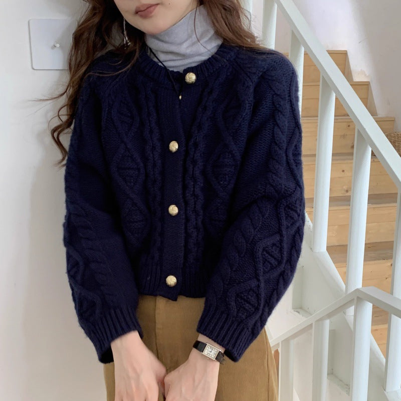 Damen Cardigan mit Rundhalsausschnitt und langen Ärmeln
