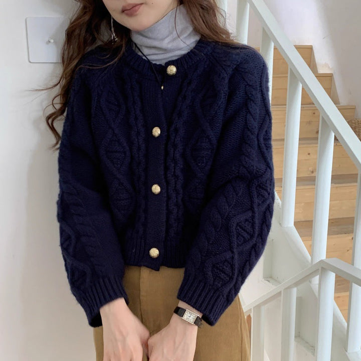 Damen Cardigan mit Rundhalsausschnitt und langen Ärmeln