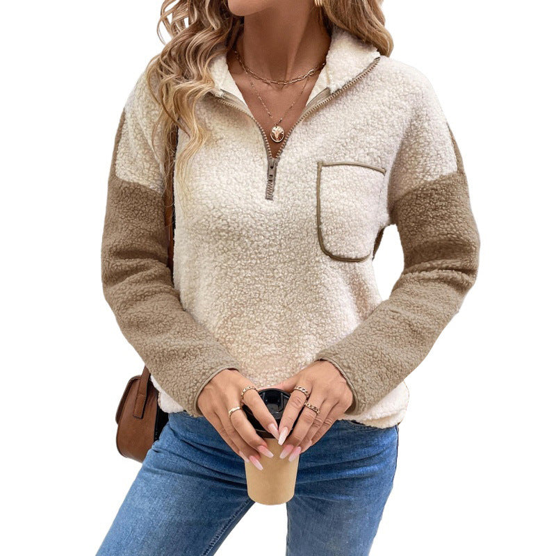 Women's long-sleeve sweater with pockets